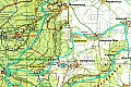 Niebieskim kolorem zaznaczona jest trasa / fragment mapy pochodzi z www.sleza.sobotka.net