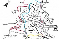 Mapka, na której widać jak pokręcone są ścieżki i jak dużo ich jest