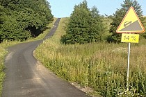 I na Wzgórzach Trzebnickich zdarzają się fajne podjazdy :) tylko szkoda, że taki krótki :(