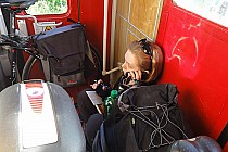 6:47 pociąg z tzw. "tudnościami w przewozem rowerów"