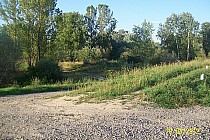 miejsce przejazdu przez wał w stronę ujścia Sanu