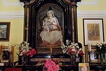 Ołtarz z wizerunkiem Madonny del Ghisallo.