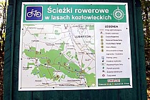 Opis tras rowerowych w lesie kozłowieckim, szkoda że nie przy wjazdach do lasu.