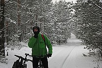Wspólny wypad do lasu z Sebastianem. 36 km przy - 8 C.