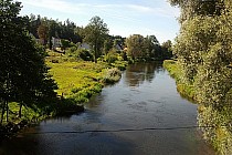 Początek trasy Rzeka PISA we wsi KOZIOŁ na moście