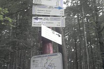 Węzeł szlaków koło Źródła Sztoły