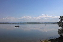 Sudety widoczne nad Zalewem.