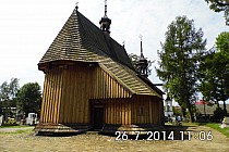 Ulanów  ,jeden z dwu drewnianych kościołów /na drugim wymieniano dach/