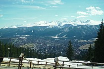 Panorama Zakopanego na tle Tatr