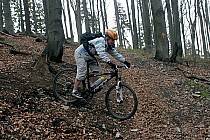 Zjazd z Chełmca żółtym szlakiem (fragment trasy wyścigu) - fotka z wycieczki na Chełmiec