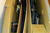 Rowery zapakowane do kartonów