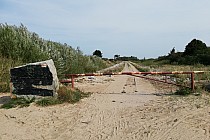 Wjazd na ścieżkę rowerową od strony Darłówka Wschodniego prowadzącą do Jarosławca przez Wicie.