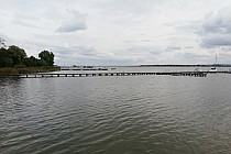 Jezioro Jamno, widok z molo w Mielnie.
