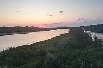 Odra i  most Rędziński widziany z mostu Millenijnego