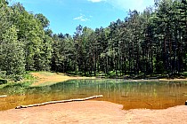 Stawy w miejscu zatopionej kopalni Bibiela