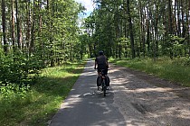 Ścieżka rowerowa dawnym śladem kolei wąskotorowej.