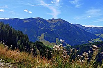 Widok na pierwszym podjeździe / Saalbach, Alpy Kitzbühelskie