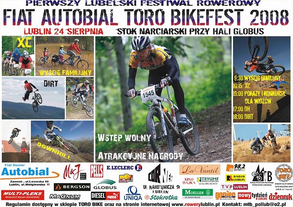 Plakat imprezy - I Lubelski Festiwal Rowerowy / 24.08.2008