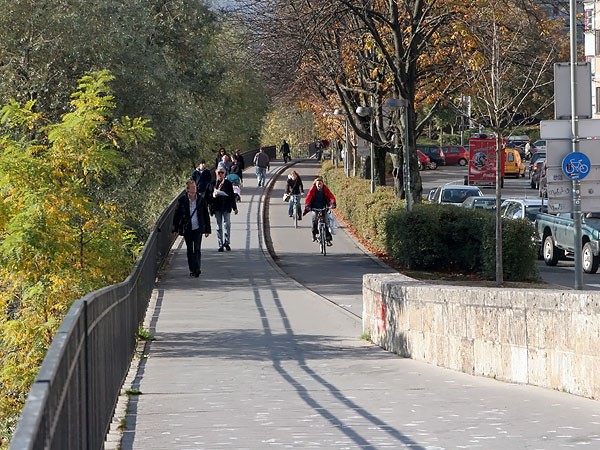 Ścieżka rowerowa wzdłuż rzeki Inn