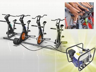 Rowerki stacjonarne podłączone do małych generatorów mogą ładować baterie zasilające np. telewizory lub inne urządzenia