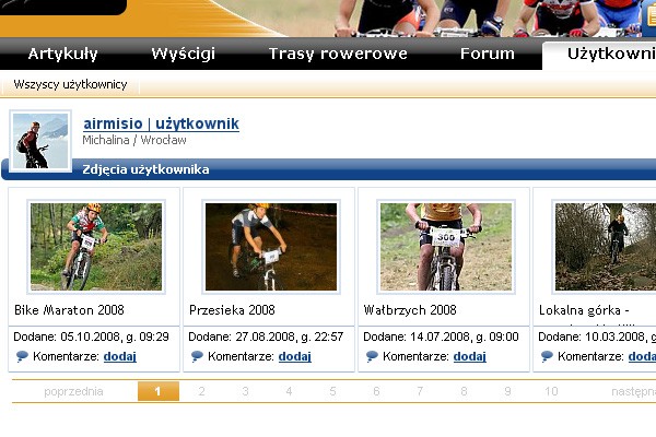 Przykładowa strona z albumem zdjęć użytkownika