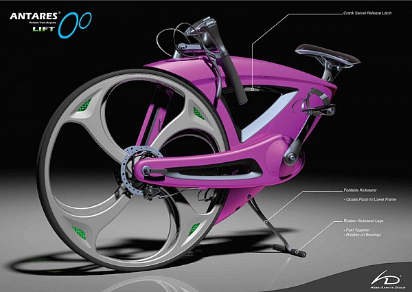 Projekt roweru Antares Lift w wersji złożonej - autor: Hideki kawata