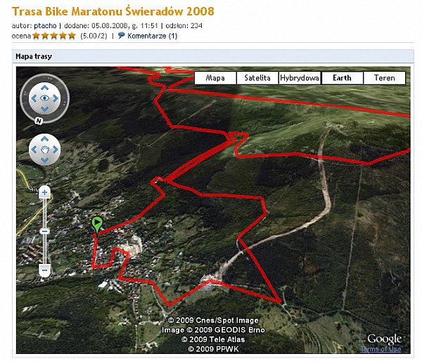 Fragment trasy Bike Maratonu w Świeradowie