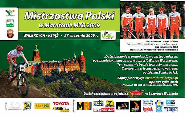 Mistrzostwa Polski w Maratonie MTB odbędą się 27 września w Wałbrzychu