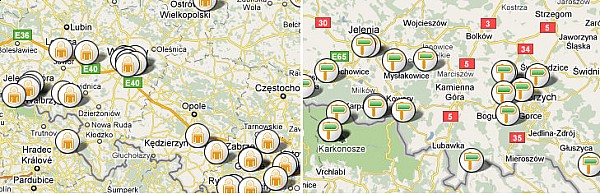 Nowe ikony markerów na mapie społeczności i tras rowerowych