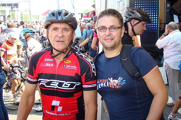 Ja i Ryszard Szurkowski podczas otwarcia Mostu Rędzińskiego