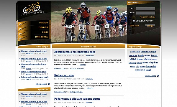 Tak wyglądał pierwszy projekt serwisu czasnarower.pl