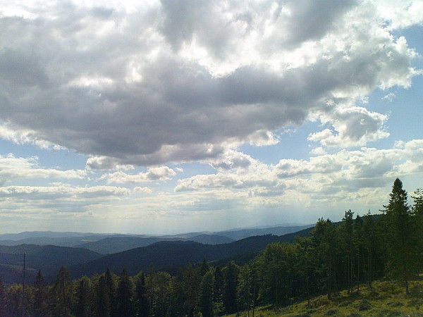 mtb szlakami beskidu niskiego i sadeckiego 15.08.2013r./na szlaku czerwonym  na hale labowska w tle beskid sadecki i okolice  hali labowskiej