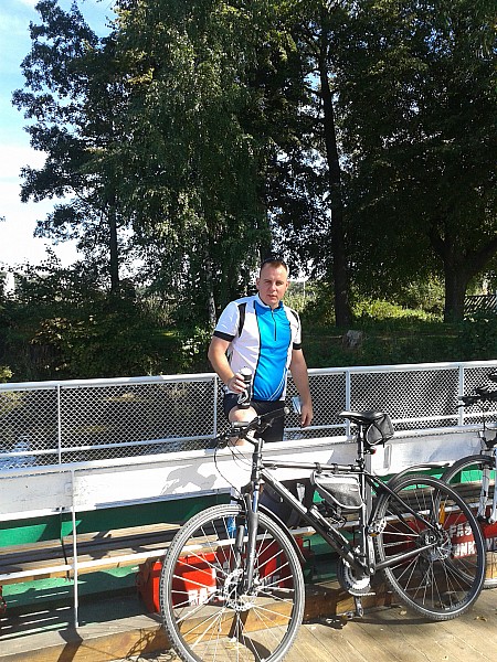 Mazury 2013 -podczas przeprawy promem linowym w Wierzbie