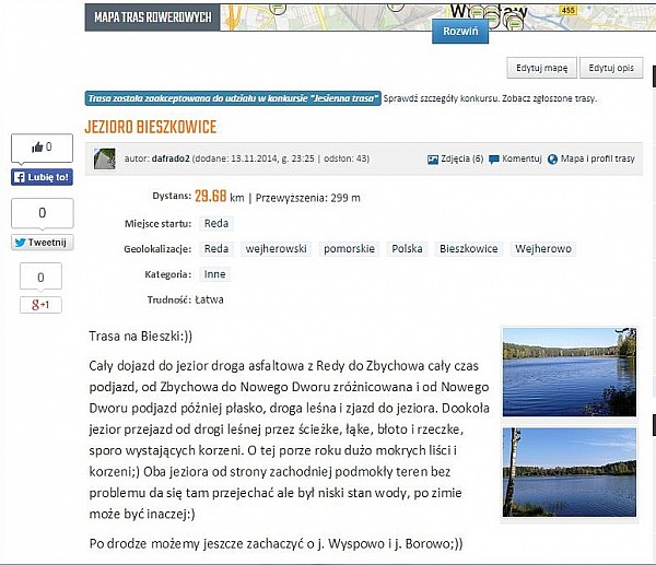 dafrado2, trasa Jezioro Bieszkowice